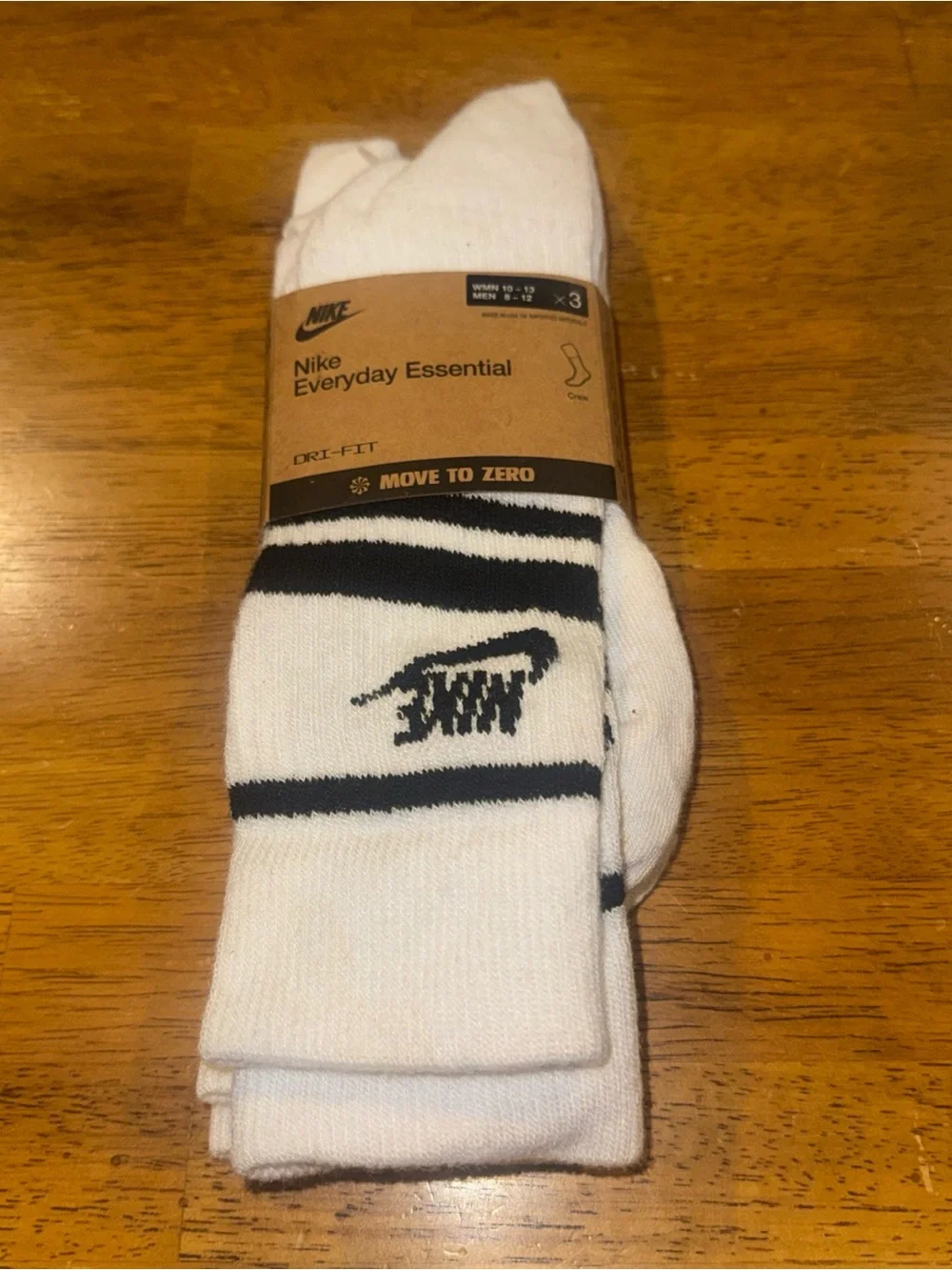Nike Everyday Essential White Large 3 Pair Unisex Crew Socks DX5089 103 New Tag
